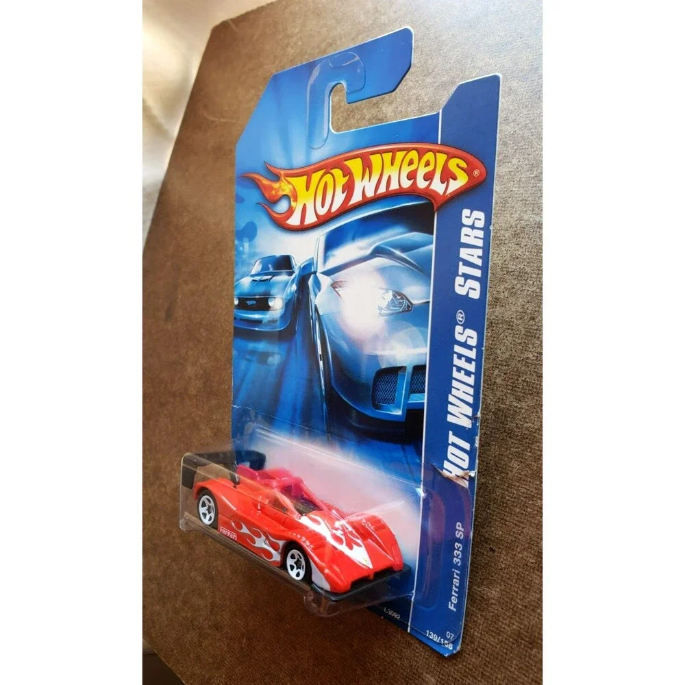 2007 Hot Wheels ALL STARS FERRARI 333 SP #139/156 RED 1:64 WHITE RIM 5 SP #L3092